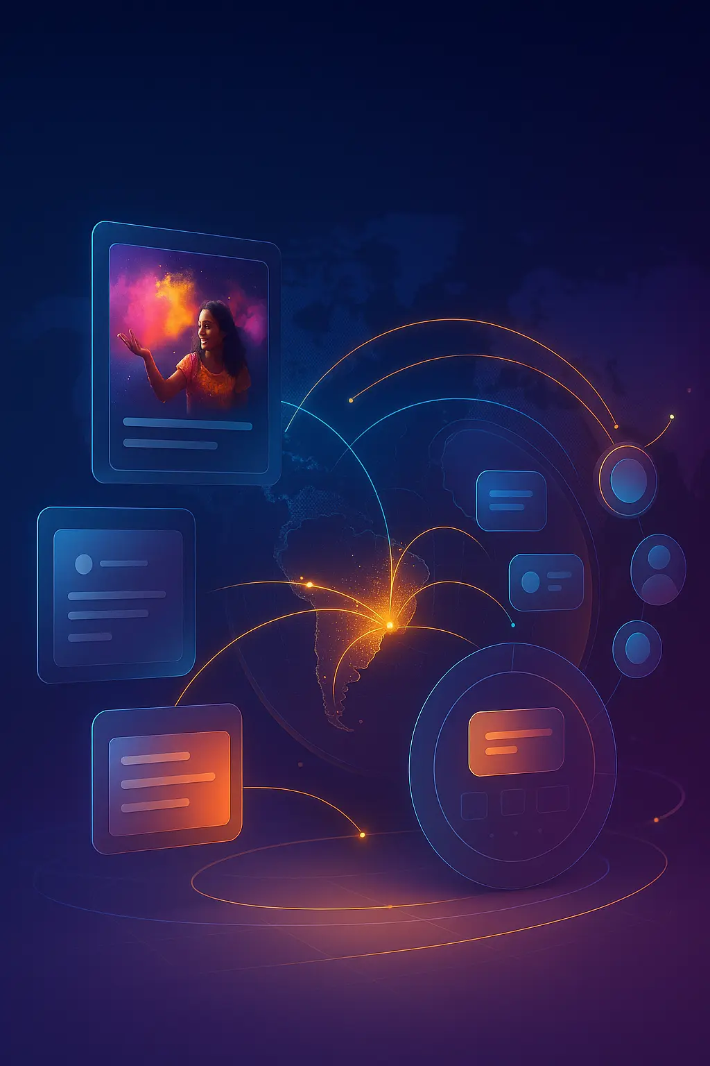 Manage global presence across social platforms A multilingual content calendar with posts scheduled for global events