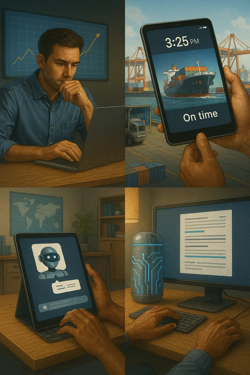 Use machine learning to forecast demand and optimize global shipping AI dashboard showing logistics and predictive analytics