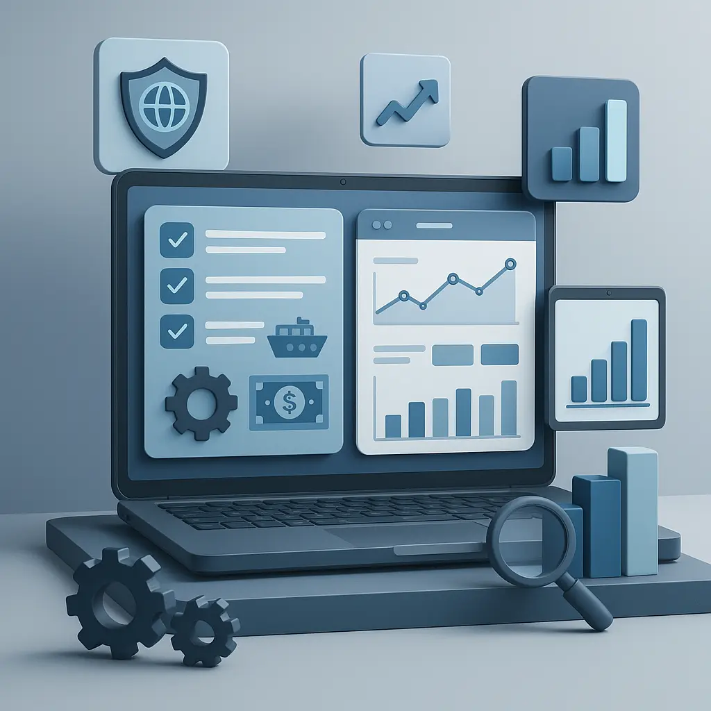 Software tailored to international business needs and automation Custom code and software modules for trade workflows