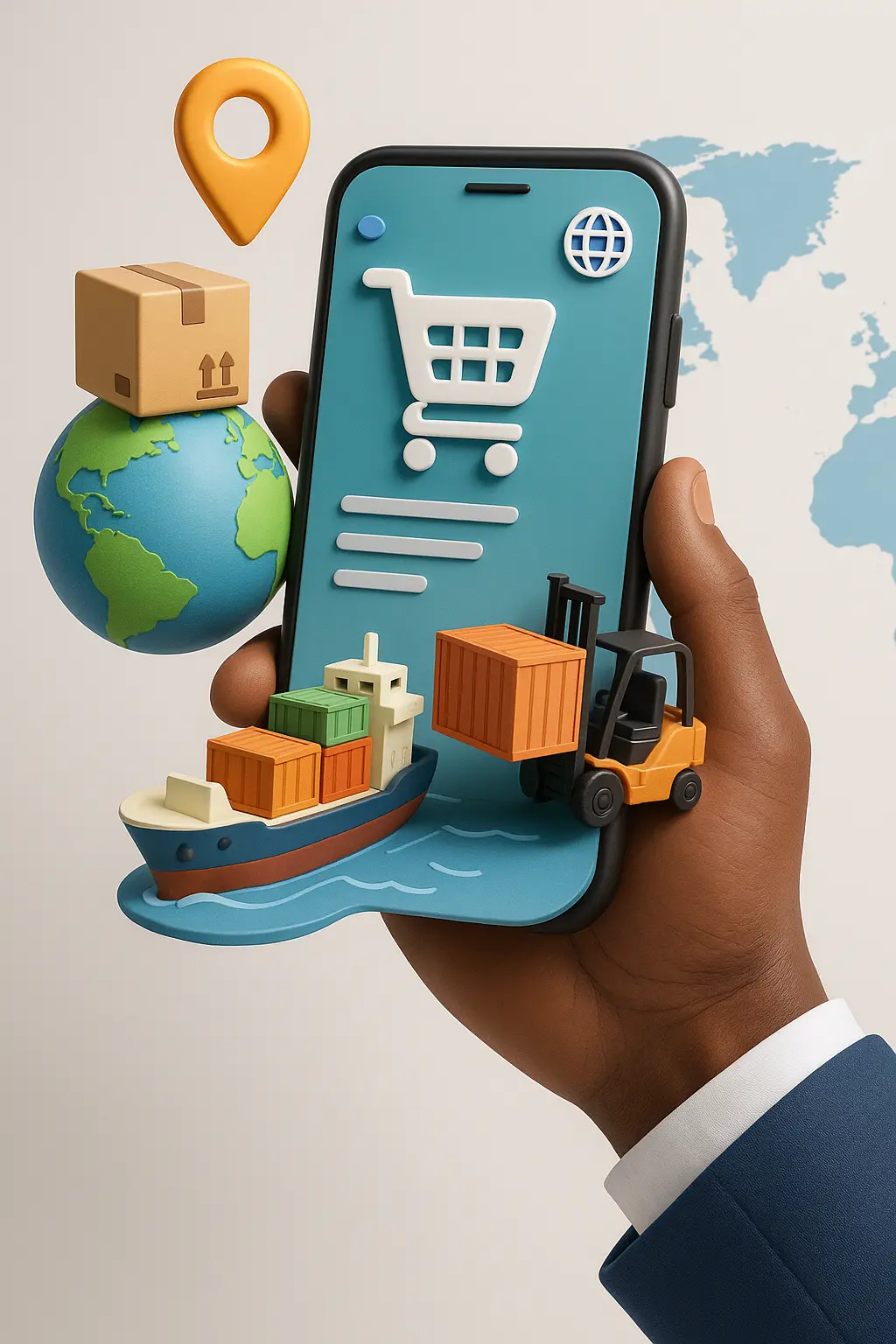 Smart mobile applications for exporters, logistics, and e-commerce Mobile app UI for tracking shipments and trade ops