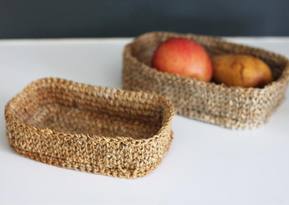 Set of 3 Banana Fibre Soap Holders – Sustainable natural bathroom decor