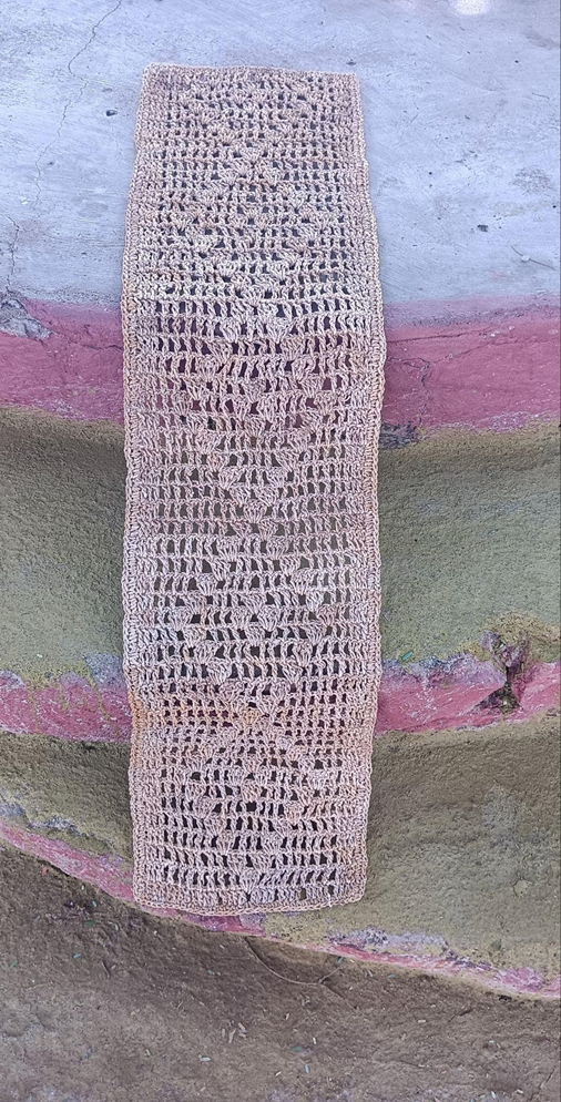 Crochet Table Runner – Handmade Banana Fibre Table Accent