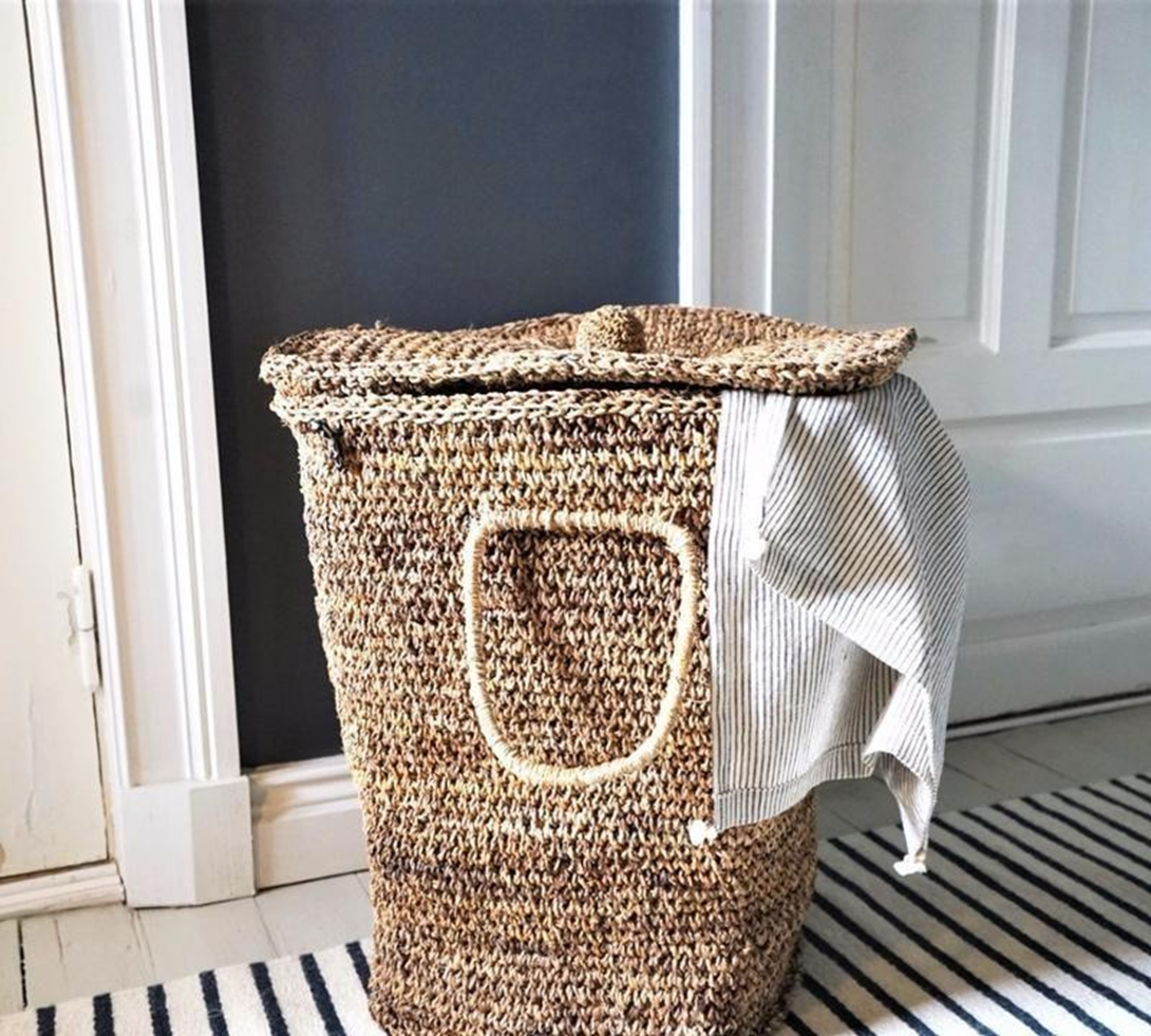 Large Banana Fibre Laundry Basket – Artisanal eco storage solution