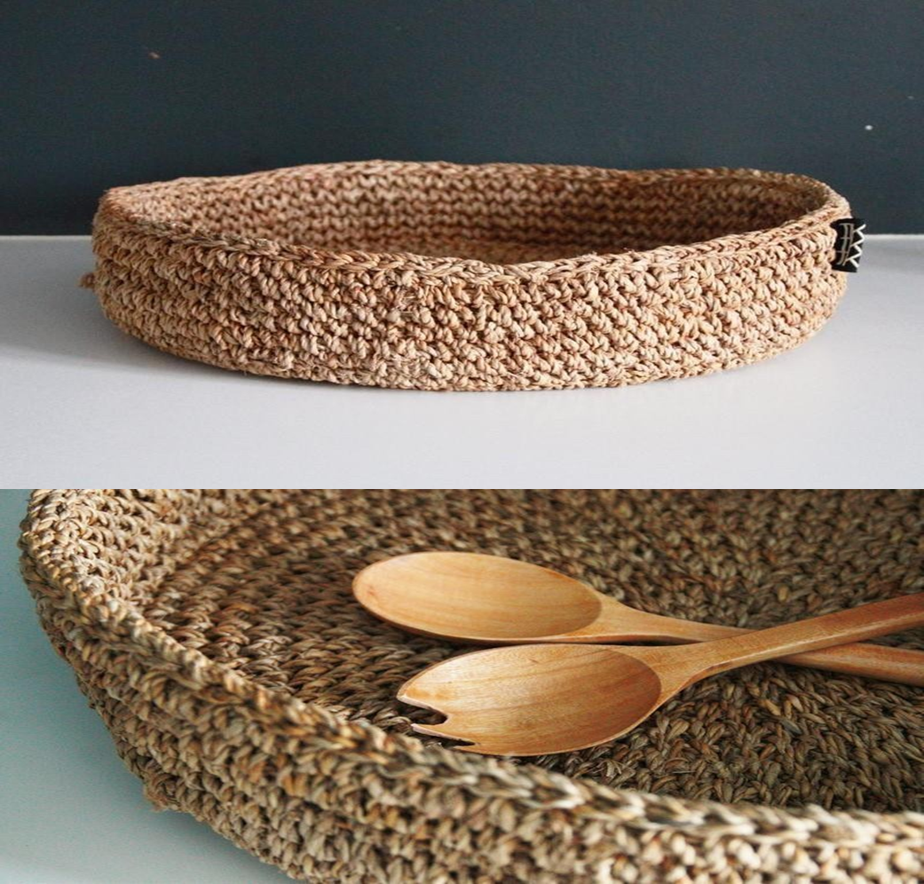 Banana Fibre Round Tray – Handmade artisan tableware
