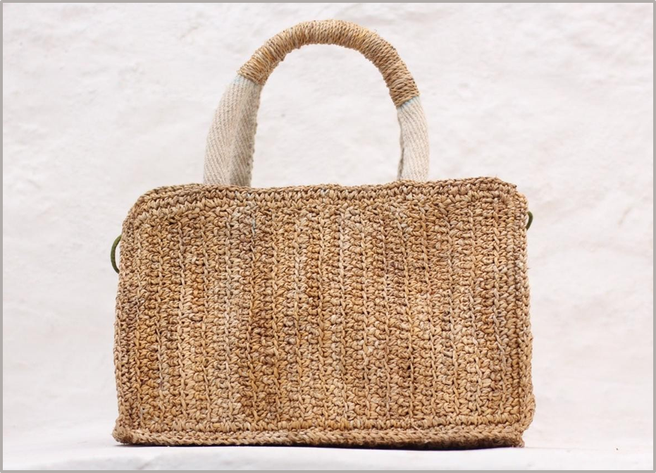 Designer Banana Fibre Sling Bag – Front and Back View
