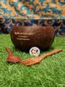 Coconut shell 900ml bowl with cutlery