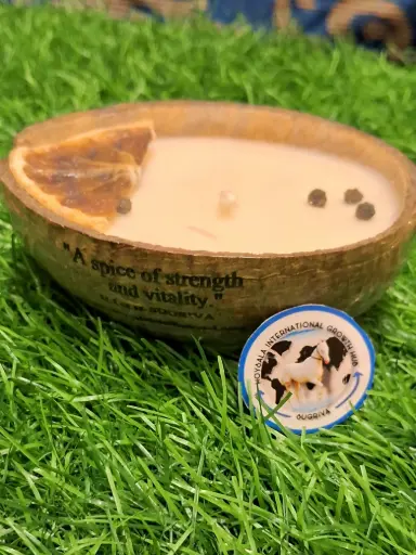 [COORANPEP-01] Coconut Shell Orange with Pepper Candle